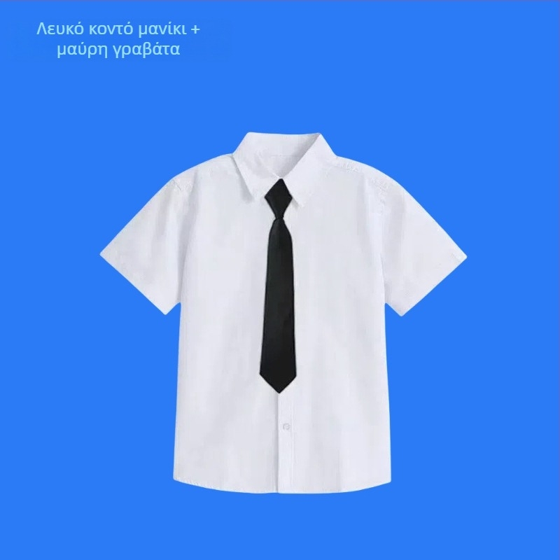 Παιδικό μακρυμάνικο πουκάμισο σχολικής στολής, κορεατικού στυλ, μαλακή επεξεργασία υφάσματος, βαμβάκι 30% μείγμα, χειμώνας 2025