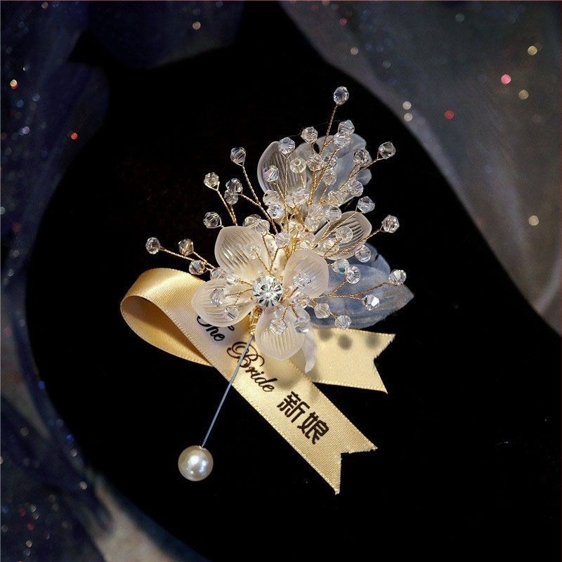 Κορσάζ καρπού για γάμο με λουλούδι από μετάξι νήμα, στυλ κορεατικό, έτοιμο για δώρο για τη νύφη και τις παρανύφες