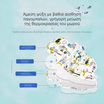 Μαξιλάρι καθίσματος για βρεφικό καροτσάκι με ψυχόμενο PVC, καθολικό για καροτσάκια και τραπεζάκια φαγητού, μάρκα Santa bega