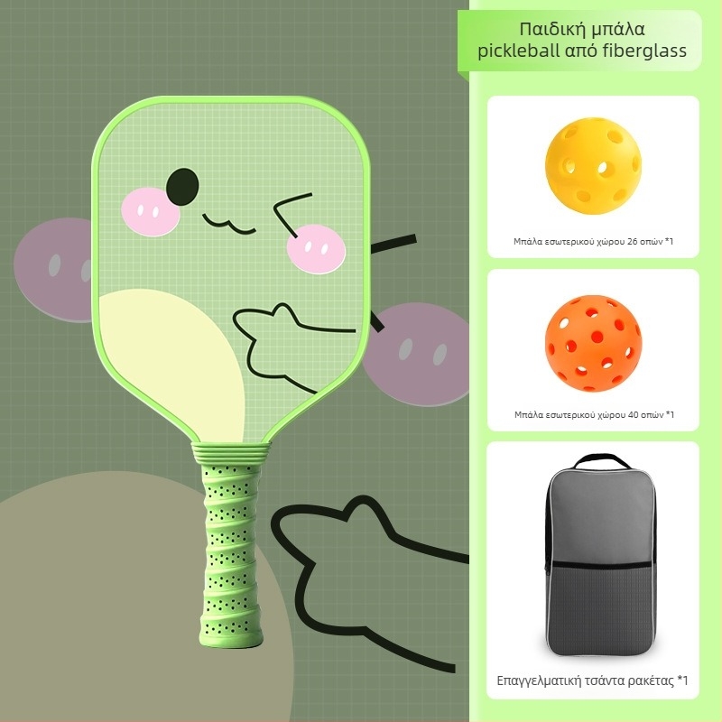 Παιδική ρακέτα pickleball από fiberglass, με σχέδιο καρτούν, Lidakang, 175±5 g