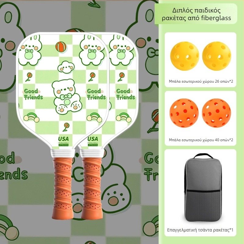 Παιδική ρακέτα pickleball από fiberglass, με σχέδιο καρτούν, Lidakang, 175±5 g