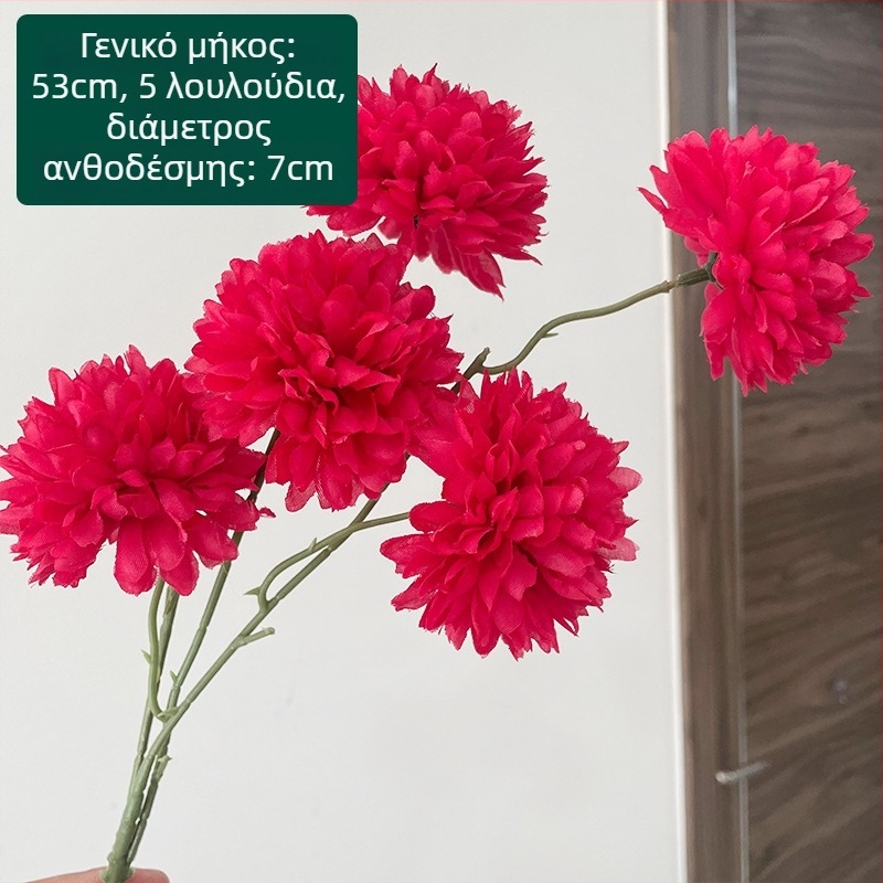 Πεντακεφαλό μεταξωτό χρυσάνθεμο τεχνητό λουλούδι - εξωτερική χρήση, διακόσμηση σπιτιού, αξεσουάρ φωτογράφισης; μάρκα Zixu, κωδικός 2