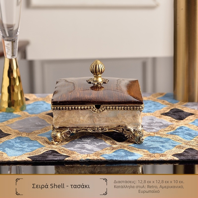 Δίσκος φρούτων ευρωπαϊκού στυλ από ρητίνη για διακόσμηση τραπεζιού τσαγιού με σετ κουτιού χαρτομάντιλων, δυνατότητα προσαρμογής