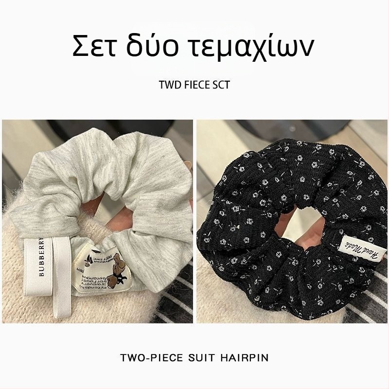 Scrunchie μαλλιών με φλοράλ corduroy για αλογοουρά ή κότσο – παιδιά, βίντεντζ, άνοιξη 2025