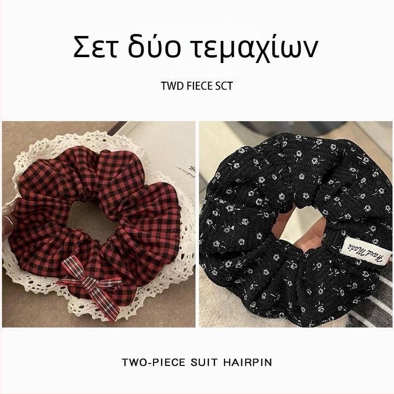 Scrunchie μαλλιών με φλοράλ corduroy για αλογοουρά ή κότσο – παιδιά, βίντεντζ, άνοιξη 2025