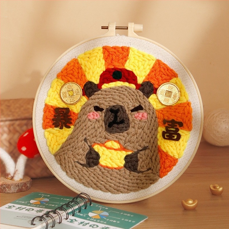 Σετ βελονιάς Punch Needle με κλωστή – XIAOZ, DIY υλικό για διακοσμητικά στολίδια, γλυκό στυλ