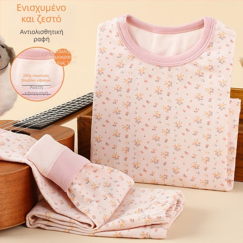 Σετ παιδικών θερμικών ρούχων για φθινοπωρινό τοπ και παντελόνι – για αγόρια, βασικό στρώμα θερμικής ένδυσης, ύφασμα από λινό με κύριο υλικό γούνας κουνελιού