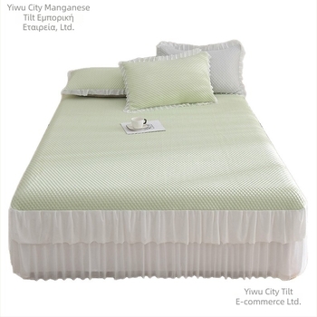 Σετ Ice Silk Mat, Τριών τεμαχίων καλοκαιρινό δροσερό χαλάκι, Πτυσσόμενο, Στυλ ελαφριάς πολυτέλειας; Υλικό: Βισκόζη Ice Silk; Ύφανση: Εκτυπωμένο