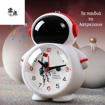 Ρολόι αφύπνισης με φωνή αστροναύτη για παιδιά – στρογγυλό ABS περίβλημα, μηχανική κίνηση, οθόνη δείκτη, τροφοδοσία με μπαταρία ξηρού τύπου