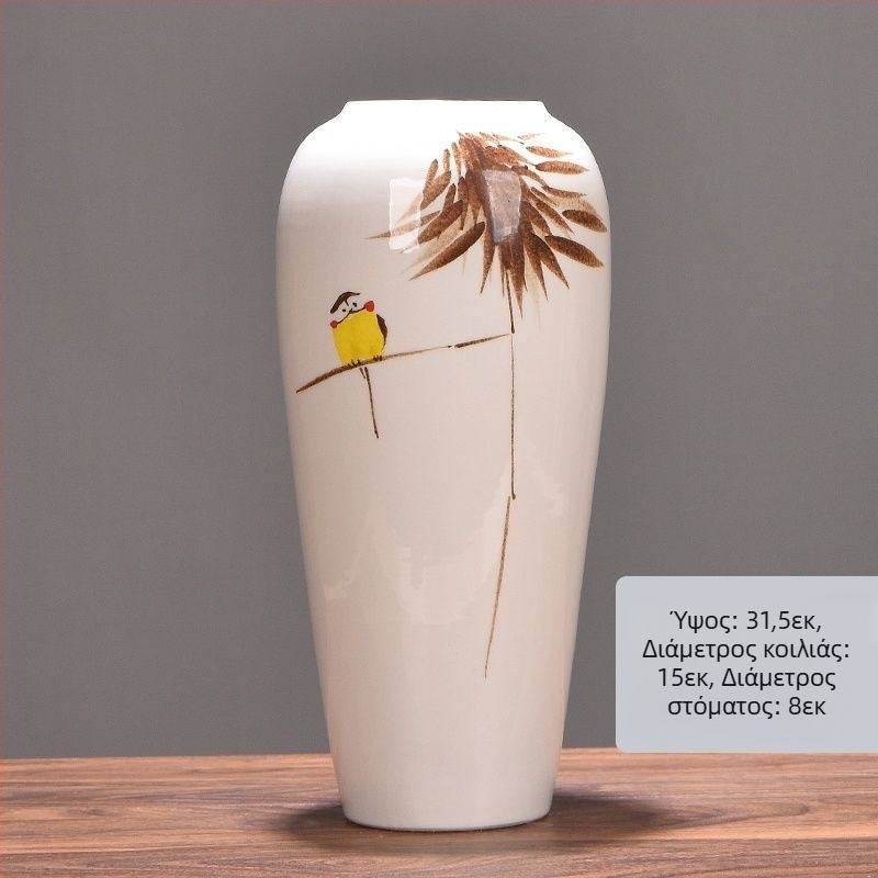 Κεραμικό βάζο με μαργαρίτα, γλασαρισμένο και ψημένο, διακόσμηση για αποξηραμένα λουλούδια και γάμους