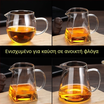 Σετ τσαγιού από θερμοανθεκτικό παχύ γυαλί με ενσωματωμένο φίλτρο για τσάι και φίλτρο έγχυσης