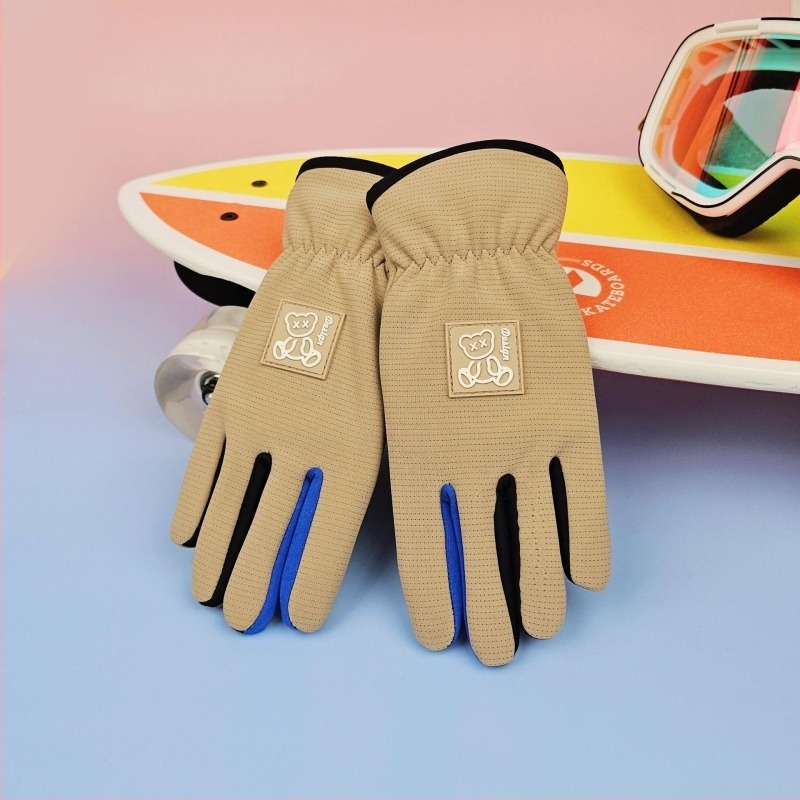 Παιδικά χειμερινά γάντια ποδηλασίας – επένδυση φλίς, ανθεκτικά στον άνεμο, αδιάβροχα, συμβατά με οθόνη αφής, ύφασμα Ice Silk