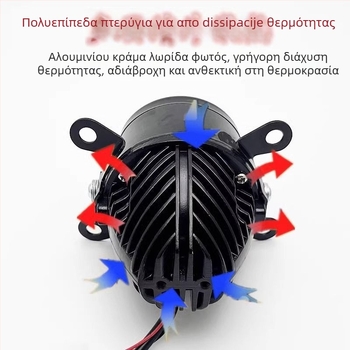 LED μπροστινό φως ομίχλης, 45W, 12V, φακός διπλής εστίασης με fisheye