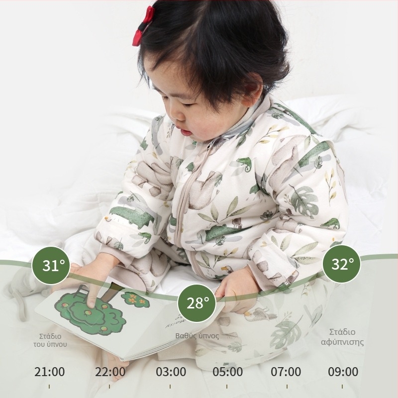 Υπνόσακος για παιδιά με σχέδιο κινούμένων σχεδίων, βαμβακερό ύφασμα και επένδυση από βαμβάκι, πολυεστερική γέμιση, αποσπώμενα μανίκια, χρήση για τέσσερις εποχές.