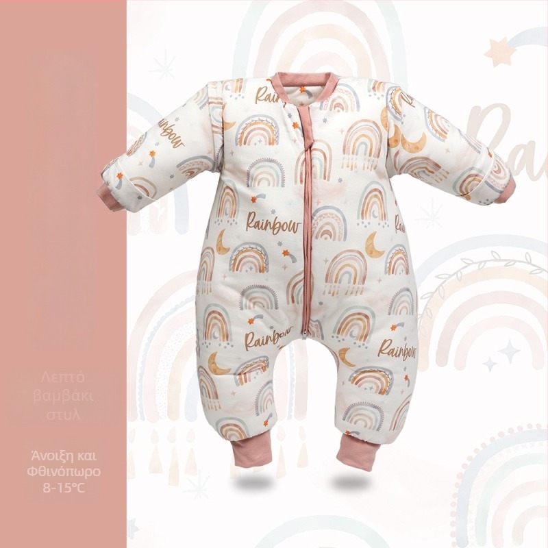 Υπνόσακος για παιδιά με σχέδιο κινούμένων σχεδίων, βαμβακερό ύφασμα και επένδυση από βαμβάκι, πολυεστερική γέμιση, αποσπώμενα μανίκια, χρήση για τέσσερις εποχές.