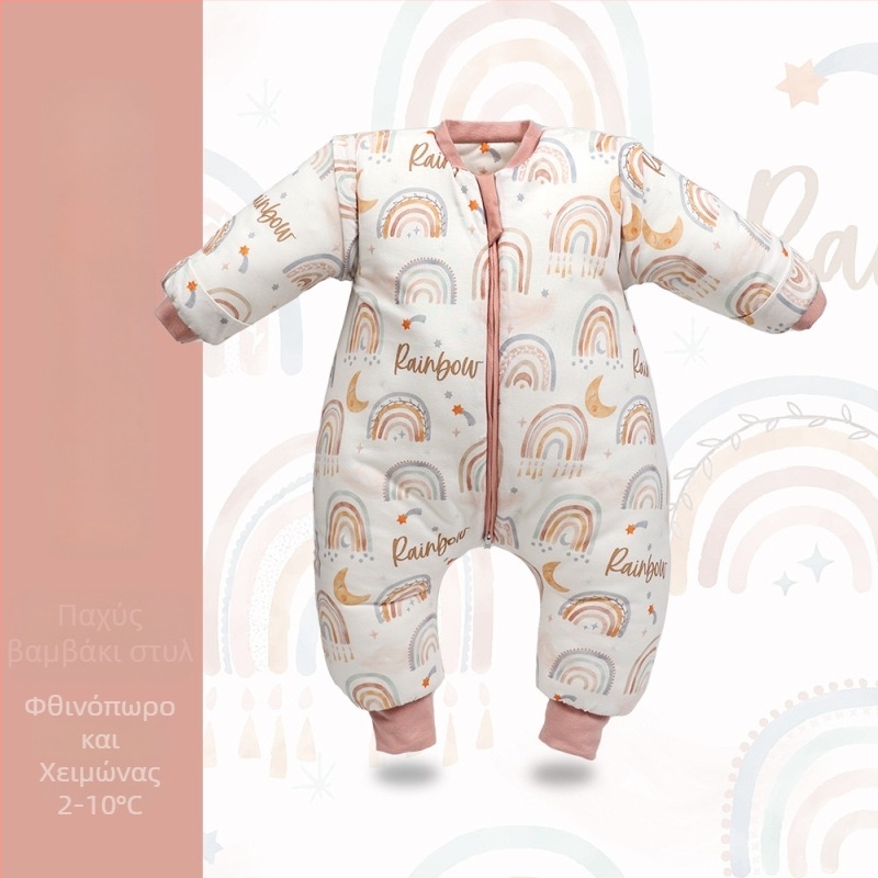 Υπνόσακος για παιδιά με σχέδιο κινούμένων σχεδίων, βαμβακερό ύφασμα και επένδυση από βαμβάκι, πολυεστερική γέμιση, αποσπώμενα μανίκια, χρήση για τέσσερις εποχές.