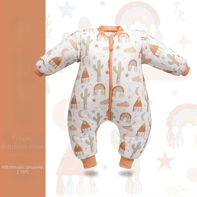 Υπνόσακος για παιδιά με σχέδιο κινούμένων σχεδίων, βαμβακερό ύφασμα και επένδυση από βαμβάκι, πολυεστερική γέμιση, αποσπώμενα μανίκια, χρήση για τέσσερις εποχές.