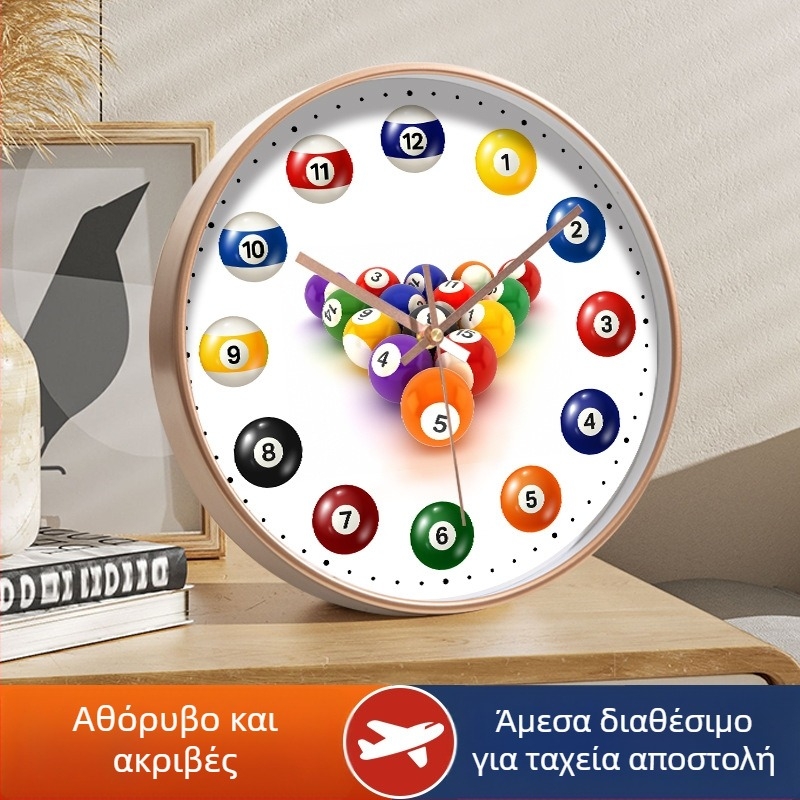 Ρολόι τοίχου - αθόρυβη κίνηση quartz, στρογγυλό πλαστικό περίβλημα, γυάλινο κάλυμμα, διακοσμητικό