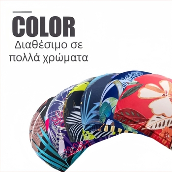 Σκουφάκι κολύμβησης από πολυεστερικό ύφασμα με εκτύπωση, υψηλής ελαστικότητας, unisex για ενήλικες (Πολυεστερικό • Εκτύπωση • Ενήλικες • Unisex)