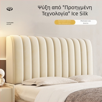 Κάλυμμα προσκέφαλου κρεβατιού από βελούρ γάλακτος με σχέδιο λωρίδων ψωμιού, κατάλληλο για όλες τις εποχές, πλήρης προστασία με quilt, κάλυμμα σκόνης