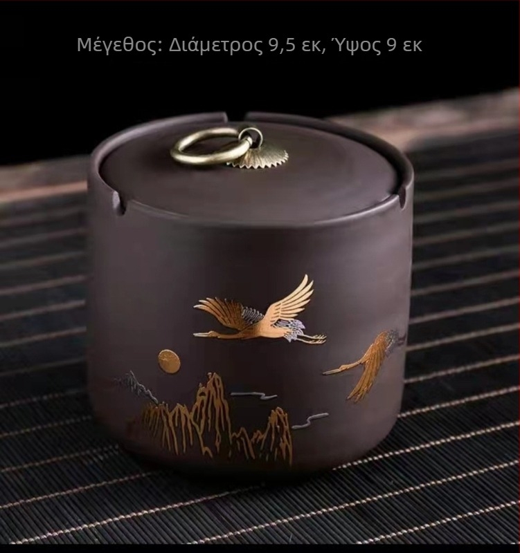 Κεραμικό τασάκι με καπάκι — Αντιανεμικό, Διακοσμητικό, Εκτύπωση λογότυπου, Δυνατότητα προσαρμογής