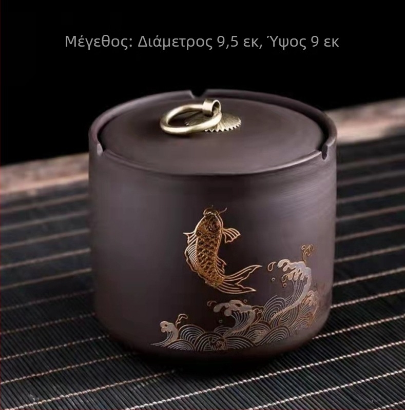 Κεραμικό τασάκι με καπάκι — Αντιανεμικό, Διακοσμητικό, Εκτύπωση λογότυπου, Δυνατότητα προσαρμογής