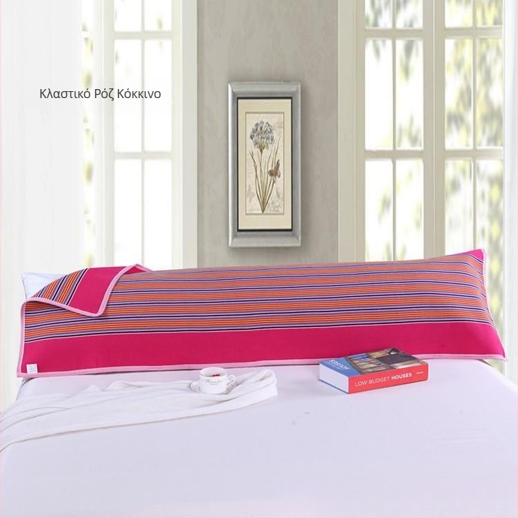 Κάλυμμα μαξιλαριού για δύο, παραδοσιακός τραχύς βαμβακερός ιστός, μακρύ στυλ, πυκνή ύφανση.