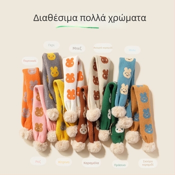 Φουλάρι από κασμίρι με μοτίβο λαγουδάκι, υφαντό με warp knitting, πλάτος 8,5 εκ, unisex, μεσαίο μήκος