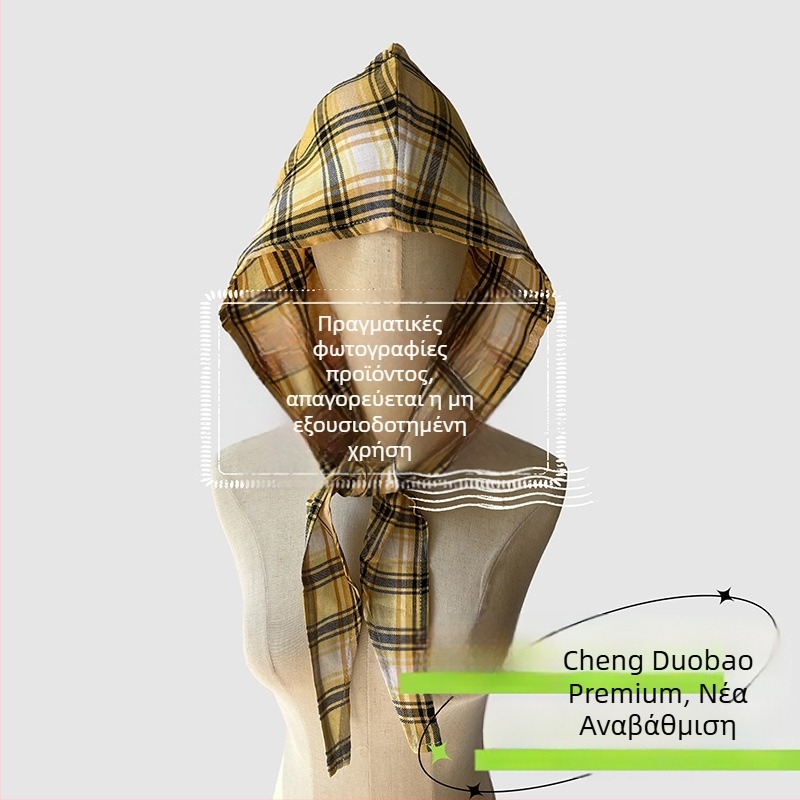 Αξεσουάρ κεφαλής: κουκούλα με φουλάρι, ρετρό ιαπωνικό στυλ, unisex, βαμβάκι