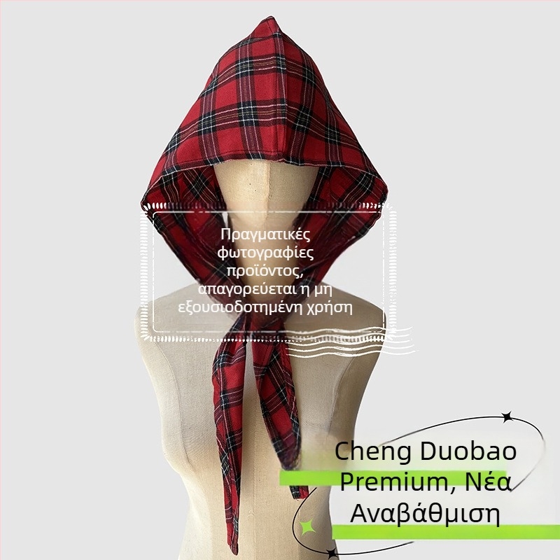 Αξεσουάρ κεφαλής: κουκούλα με φουλάρι, ρετρό ιαπωνικό στυλ, unisex, βαμβάκι