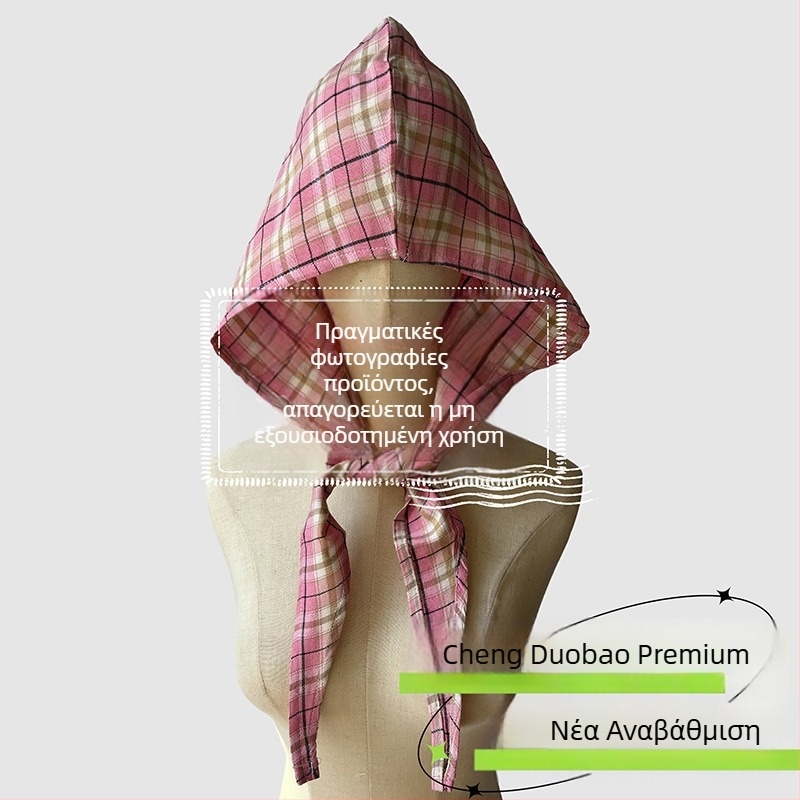 Αξεσουάρ κεφαλής: κουκούλα με φουλάρι, ρετρό ιαπωνικό στυλ, unisex, βαμβάκι