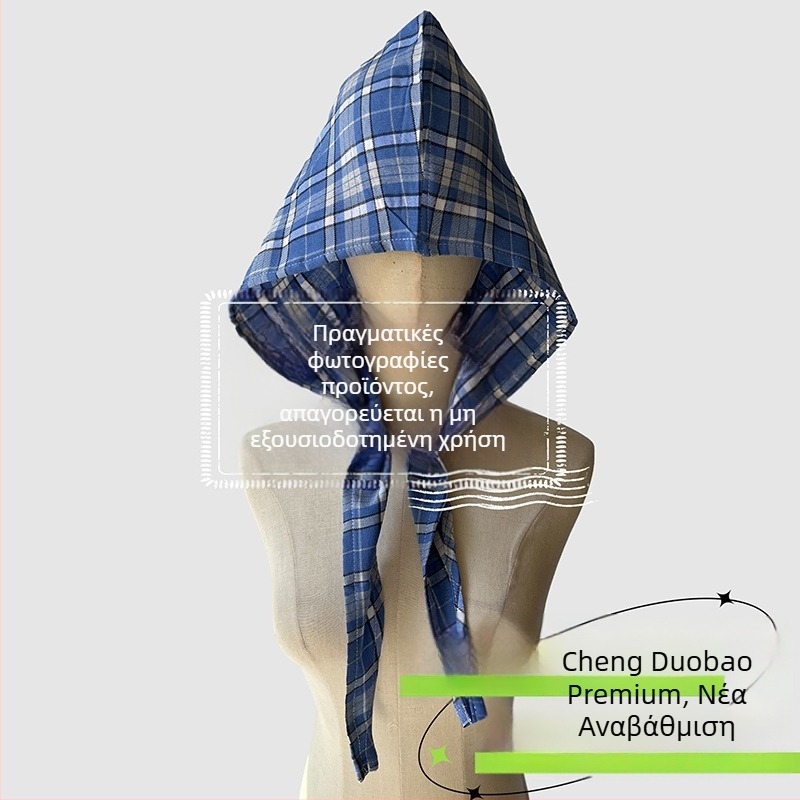 Αξεσουάρ κεφαλής: κουκούλα με φουλάρι, ρετρό ιαπωνικό στυλ, unisex, βαμβάκι