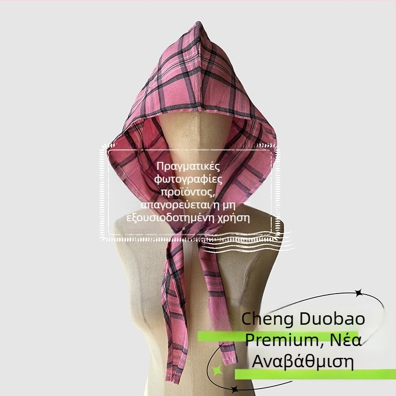 Αξεσουάρ κεφαλής: κουκούλα με φουλάρι, ρετρό ιαπωνικό στυλ, unisex, βαμβάκι