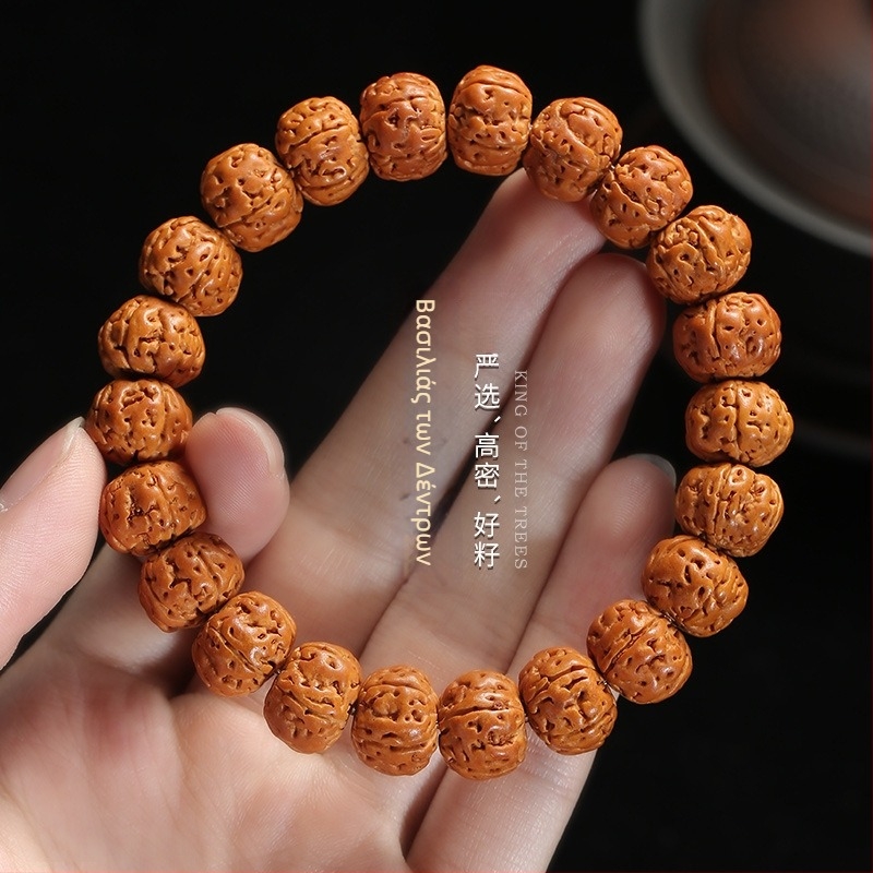 Βραχιόλι Bodhi σπόροι - Χειροποίητο Unisex, 18 τεμάχια, Προέλευση Μπούρμα, Καλοκαίρι 2024