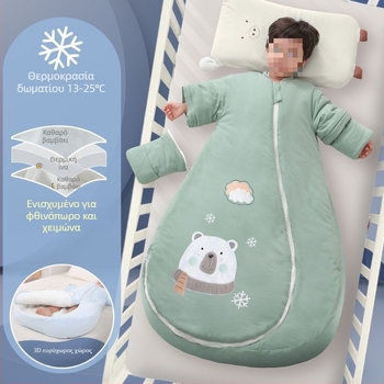 Υπνόσακος μωρού – 100% βαμβάκι, παχύτερος για φθινόπωρο/χειμώνα, με αποσπώμενο επενδυτικό εσωτερικό, σχεδιασμός τεσσάρων εποχών, γέμισμα κασμίρ, quilt anti-kick