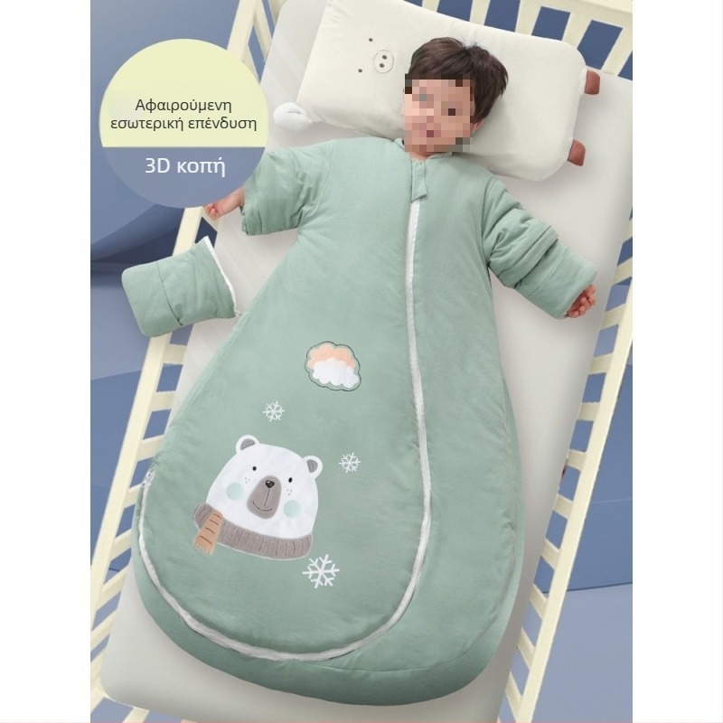 Υπνόσακος μωρού – 100% βαμβάκι, παχύτερος για φθινόπωρο/χειμώνα, με αποσπώμενο επενδυτικό εσωτερικό, σχεδιασμός τεσσάρων εποχών, γέμισμα κασμίρ, quilt anti-kick