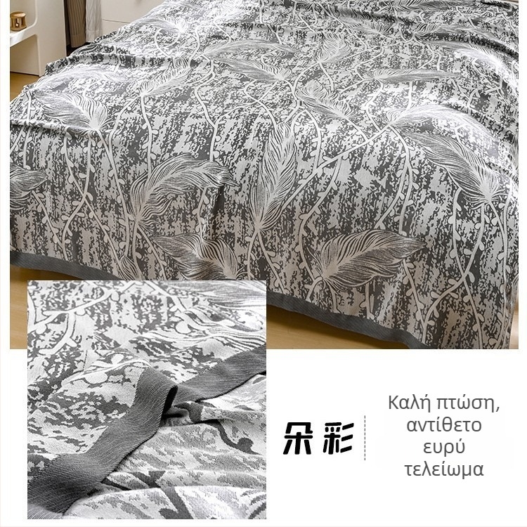 Κουβέρτα από ίνες μπαμπού – Δροσερή αίσθηση Ice Silk, Για όλες τις εποχές, Σχέδιο με λουλούδια, Μοντέρνο μινιμαλιστικό στυλ, Βάρος 800-999 γρ