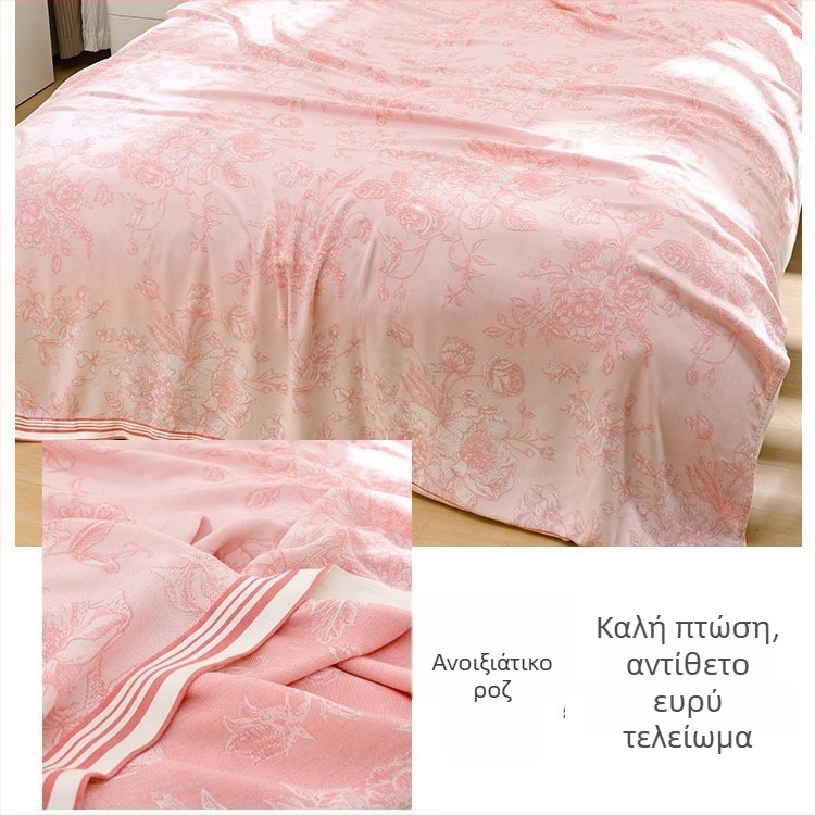 Κουβέρτα από ίνες μπαμπού – Δροσερή αίσθηση Ice Silk, Για όλες τις εποχές, Σχέδιο με λουλούδια, Μοντέρνο μινιμαλιστικό στυλ, Βάρος 800-999 γρ