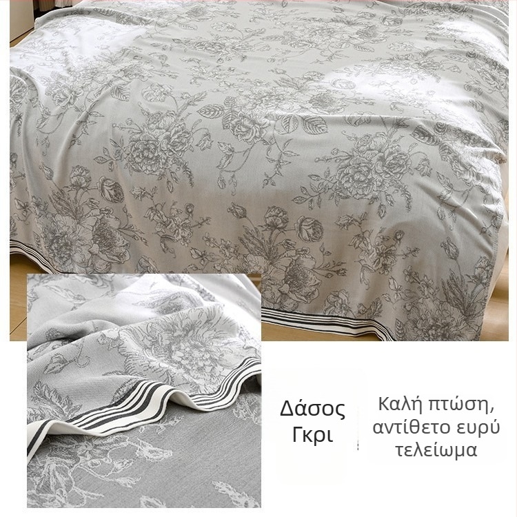 Κουβέρτα από ίνες μπαμπού – Δροσερή αίσθηση Ice Silk, Για όλες τις εποχές, Σχέδιο με λουλούδια, Μοντέρνο μινιμαλιστικό στυλ, Βάρος 800-999 γρ
