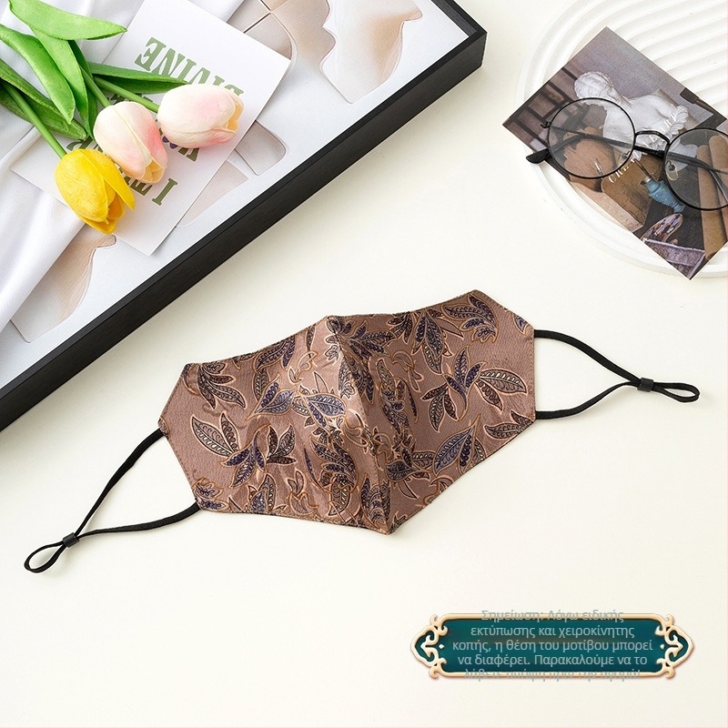 Μάσκα προστασίας από τον ήλιο, αναπνεύσιμη, αντιανεμική, διπλού στρώματος βαμβάκι με λεπτομέρεια από μίμηση μεταξιού, εθνικό στυλ (Αναπνεύσιμη, Αντιανεμική, Προστασία από ήλιο, Διπλό στρώμα βαμβάκι, Μίμηση μεταξιού)