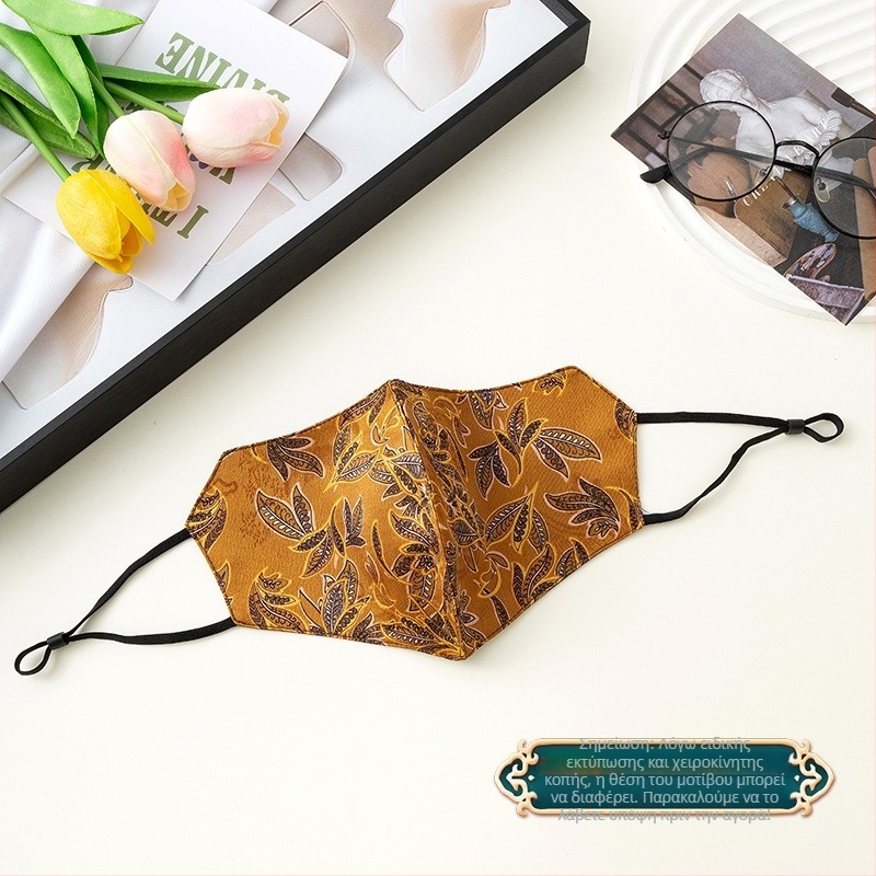 Μάσκα προστασίας από τον ήλιο, αναπνεύσιμη, αντιανεμική, διπλού στρώματος βαμβάκι με λεπτομέρεια από μίμηση μεταξιού, εθνικό στυλ (Αναπνεύσιμη, Αντιανεμική, Προστασία από ήλιο, Διπλό στρώμα βαμβάκι, Μίμηση μεταξιού)