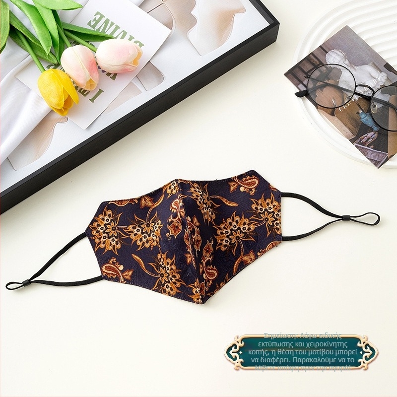 Μάσκα προστασίας από τον ήλιο, αναπνεύσιμη, αντιανεμική, διπλού στρώματος βαμβάκι με λεπτομέρεια από μίμηση μεταξιού, εθνικό στυλ (Αναπνεύσιμη, Αντιανεμική, Προστασία από ήλιο, Διπλό στρώμα βαμβάκι, Μίμηση μεταξιού)