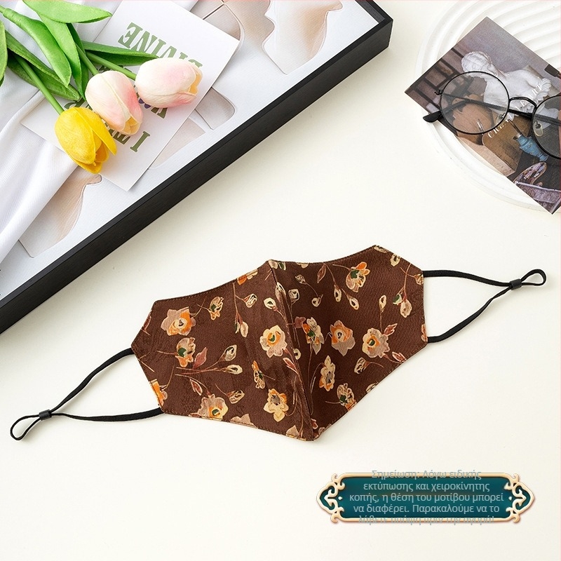 Μάσκα προστασίας από τον ήλιο, αναπνεύσιμη, αντιανεμική, διπλού στρώματος βαμβάκι με λεπτομέρεια από μίμηση μεταξιού, εθνικό στυλ (Αναπνεύσιμη, Αντιανεμική, Προστασία από ήλιο, Διπλό στρώμα βαμβάκι, Μίμηση μεταξιού)