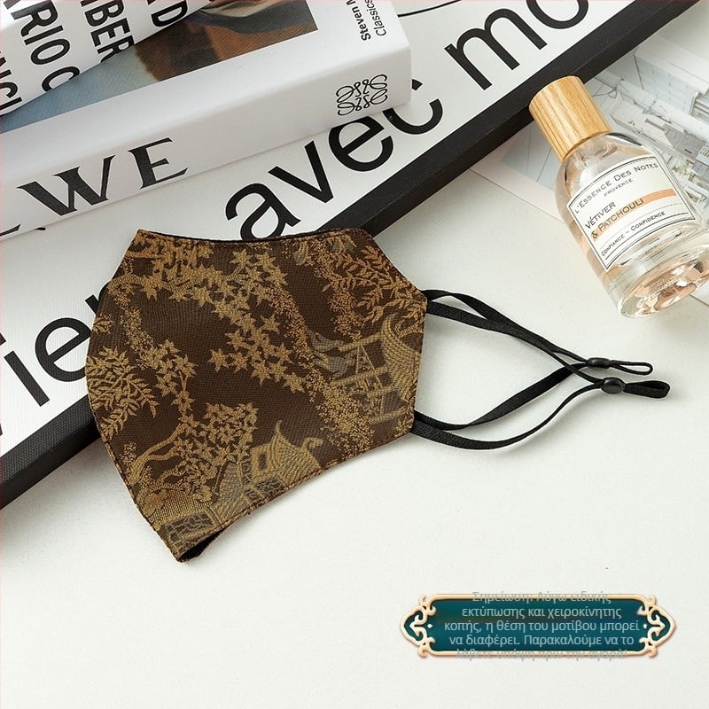 Μάσκα προστασίας από τον ήλιο, αναπνεύσιμη, αντιανεμική, διπλού στρώματος βαμβάκι με λεπτομέρεια από μίμηση μεταξιού, εθνικό στυλ (Αναπνεύσιμη, Αντιανεμική, Προστασία από ήλιο, Διπλό στρώμα βαμβάκι, Μίμηση μεταξιού)