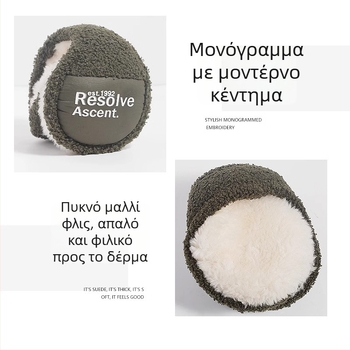 Ανδρικά ακουστικά αυτιών - fleece επένδυση, παχύτερα, ανθεκτικά στον άνεμο, ζεστά για τον χειμώνα, με σχέδιο φορέματος από πίσω