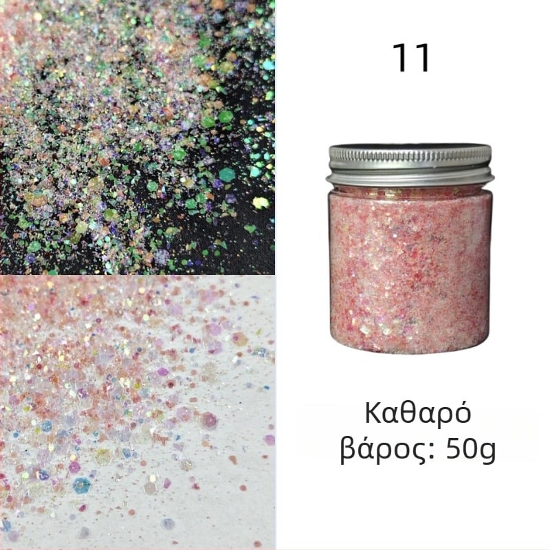 Νύχια γκλίτερ με παγιέτες PET, μοτίβο αστρικού ουρανού, φινίρισμα λαμπερό σε κορεατικό στυλ