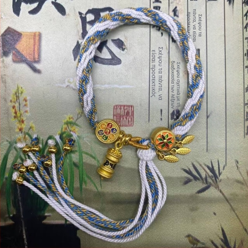 Βραχιόλι, χειροποίητο ύφαντό σκοινί, εθνοτικό στυλ, unisex (Υλικό: σκοινί; Διαδικασία: ύφανση; Άνοιξη 2025; Μάρκα: Dream cherish)