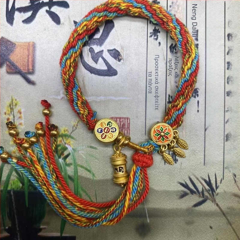 Βραχιόλι, χειροποίητο ύφαντό σκοινί, εθνοτικό στυλ, unisex (Υλικό: σκοινί; Διαδικασία: ύφανση; Άνοιξη 2025; Μάρκα: Dream cherish)