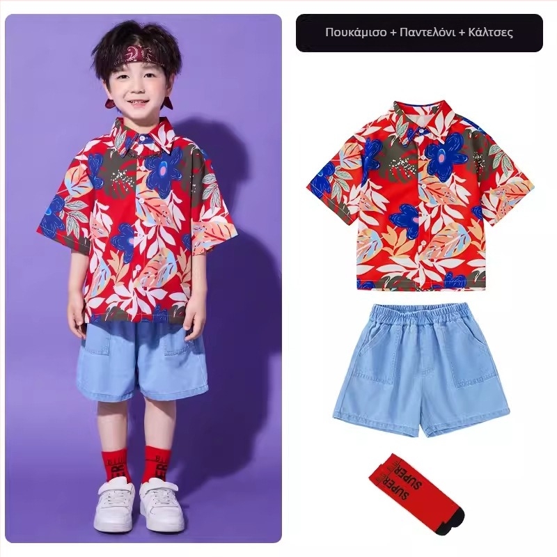 Παιδικό κοστούμι χιπ-χοπ για παράσταση, unisex, 65% βαμβάκι, καλοκαίρι 2024, κατάλληλο για ηλικίες 8+