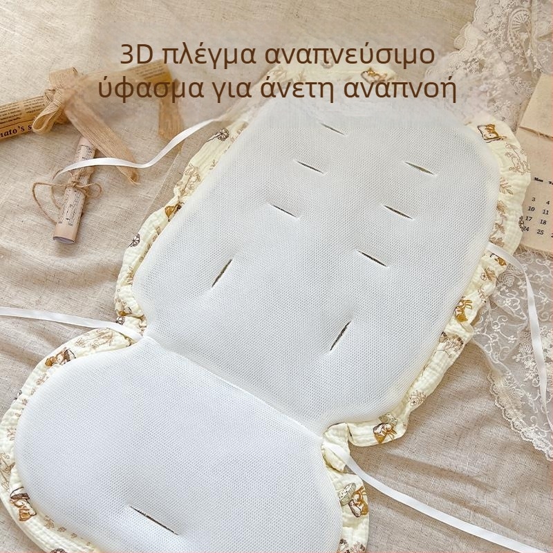 Βαμβακερό μαξιλαράκι καθίσματος καρότσιου για μωρό, φθινοπωρινό-χειμερινό, θερμή επένδυση, κατάλληλο για όλες τις εποχές